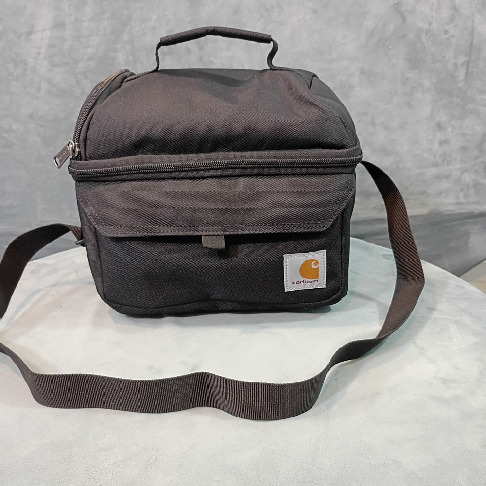 Carhartt Deluxe Dual Compartment Insulated Lunch Cooler Bag Black Rain Defender